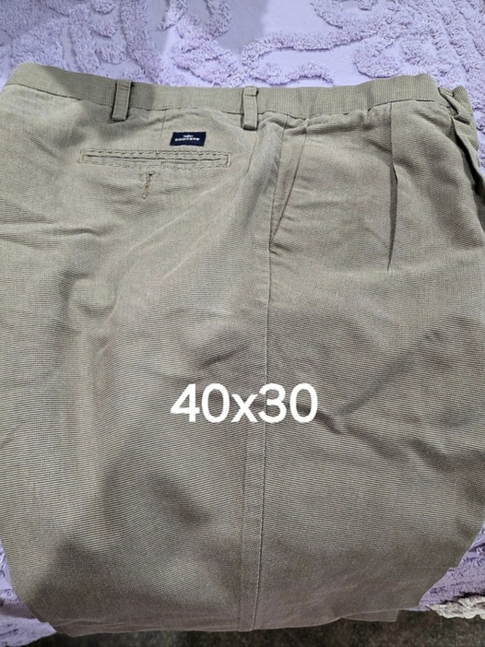 Dockers Pleated Classic Fit Pleated Chinos Brown Waist 40x30